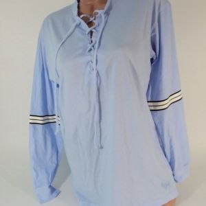 Victoria's Secret PINK T Shirt Baby Blue Long Slee